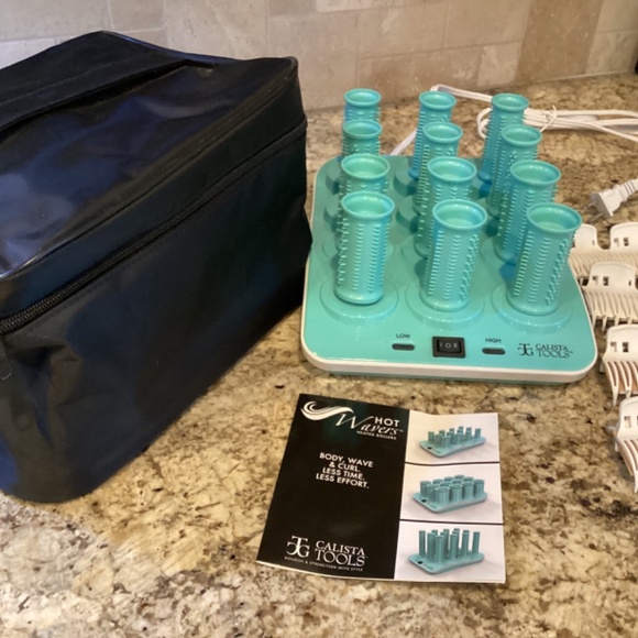 Calista Tools Set 12 body Hot Wavers heated Rollers Curlers Clips w/storage bag - Picture 4 of 6